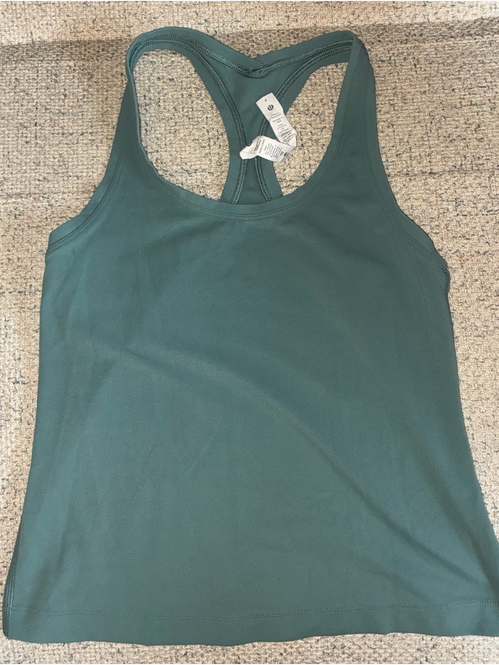 Lululemon Cool Racerback Tank Nulu Size 4 Dark Teal Green Yoga Top